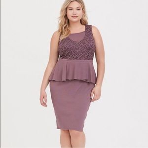 Peplum dress purple